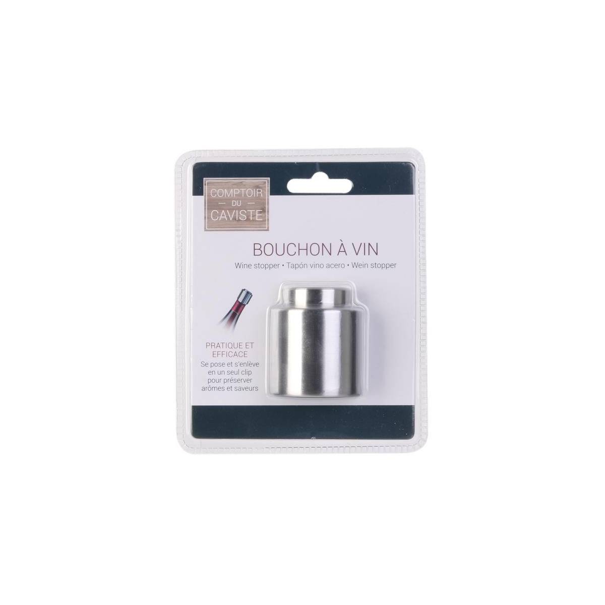 Cook Concept - Bouchon à Vin en Acier "Bouteille" 4cm Argent - Image 2