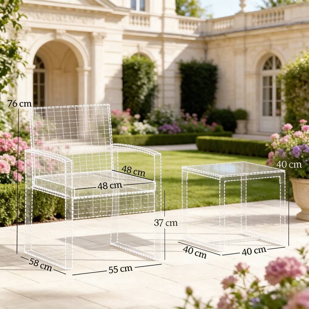 Set compact 3 pièces – cosy, résistant UV, parfait pour balcon - Image 2
