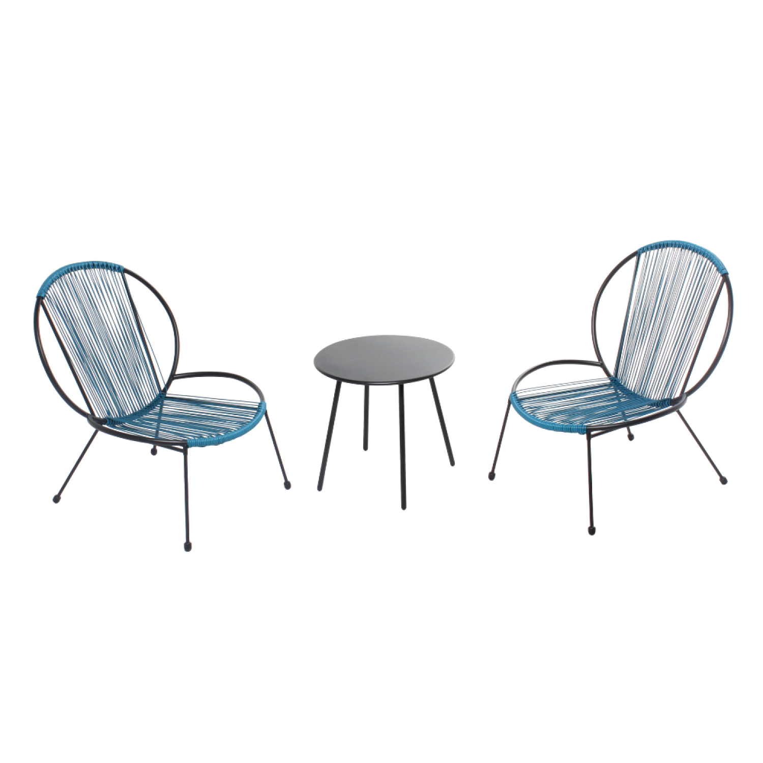 Concept Usine - Ensemble de 2 fauteuils + 1 table basse bleu RETE - Image 1