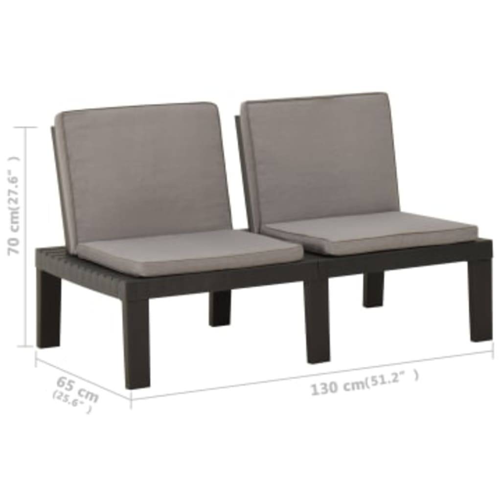 Salon de jardin 5 places en Plastique avec Coussins pour Extérieur Gris – ComfortXL Outdoor Living - Image 3