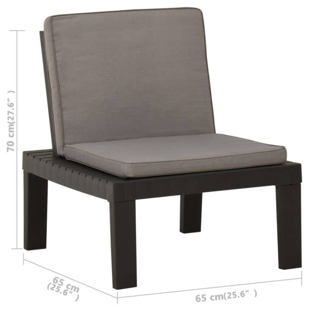 Salon de jardin 5 places en Plastique avec Coussins pour Extérieur Gris – ComfortXL Outdoor Living - Image 8