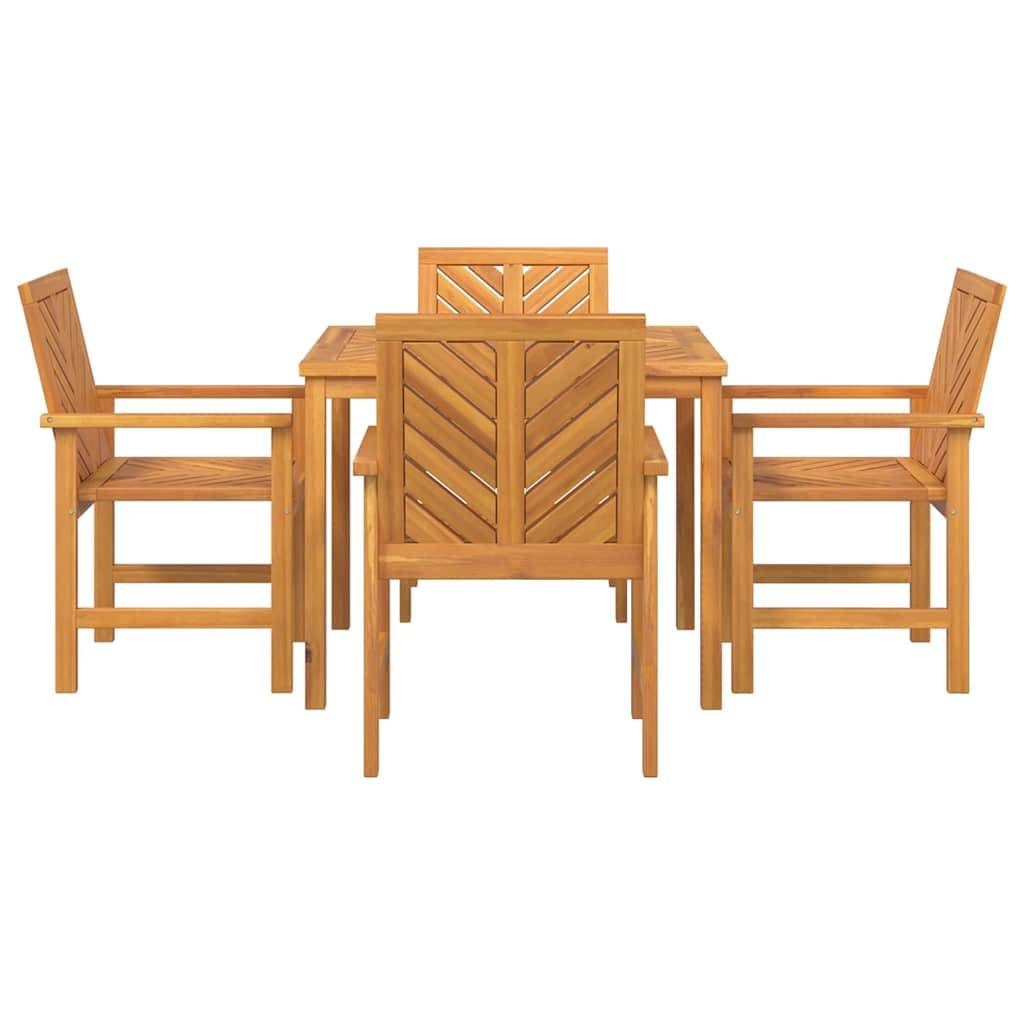 Ensemble de salle à manger jardin bois d'acacia huilé marron 90 x 90 x 74 cm (5 pièces) - PANGIVO - Image 7