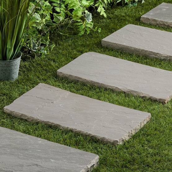 Pas japonais Rectangle Grès Kandla Gris 60x30x4 cm (à l'unité) - RO'MA NATURE - Image 1