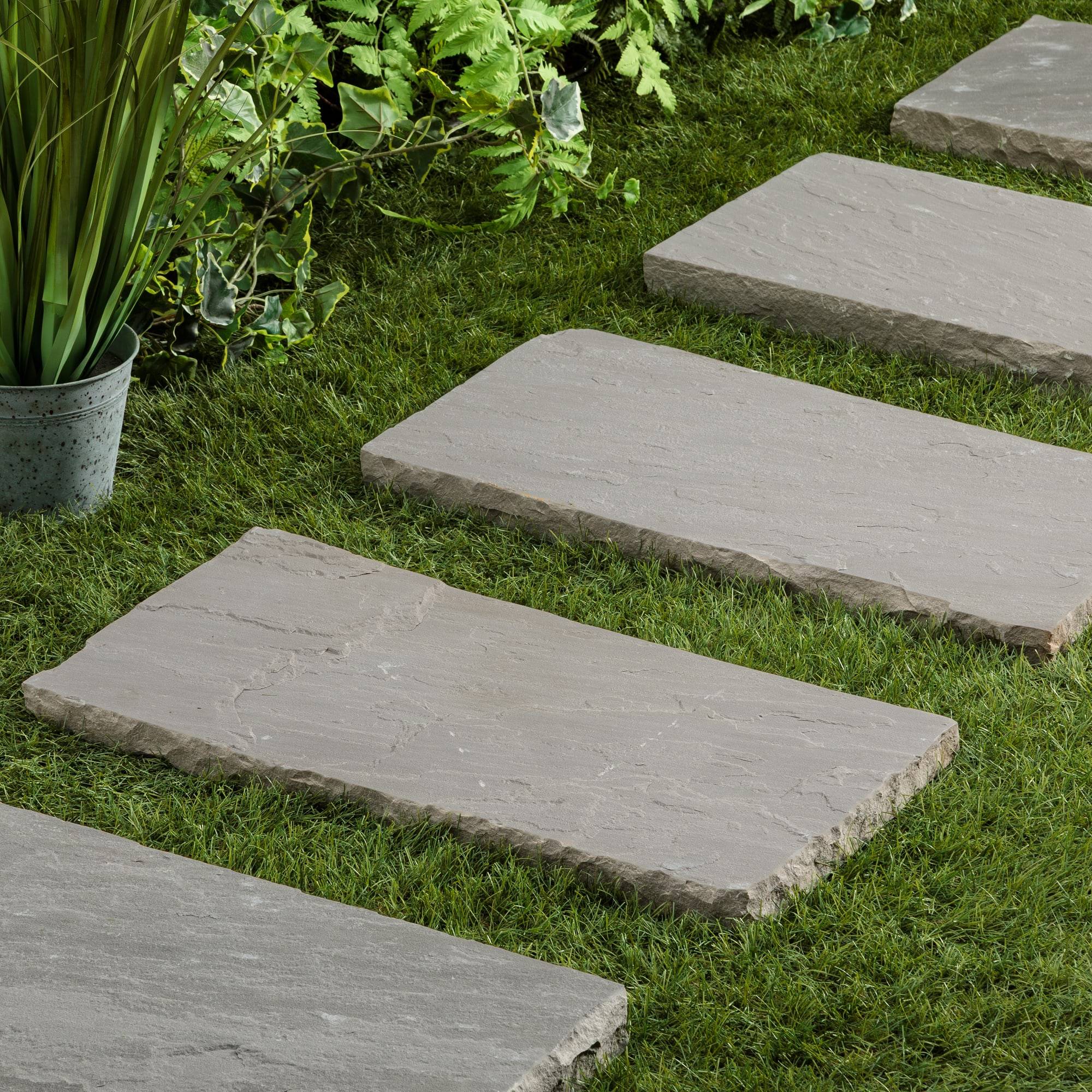 Pas japonais Rectangle Grès Kandla Gris 60x30x4 cm (à l'unité) - RO'MA NATURE - Image 1