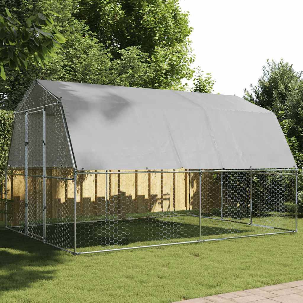 ComfortXL - Cage à Poules Grand Parc Grillagé Acier Galvanisé avec Toit et Porte Verrouillable - ComfortXL Pet Living - Image 1