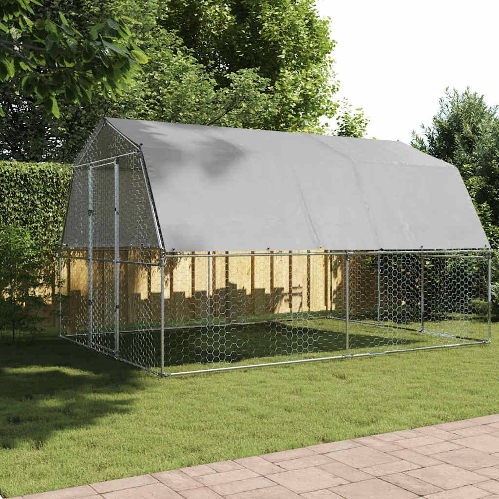ComfortXL - Cage à Poules Grand Parc Grillagé Acier Galvanisé avec Toit et Porte Verrouillable - ComfortXL Pet Living - Image 3