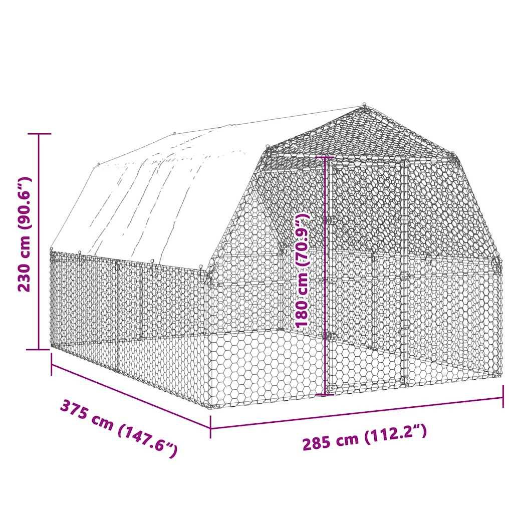 ComfortXL - Cage à Poules Grand Parc Grillagé Acier Galvanisé avec Toit et Porte Verrouillable - ComfortXL Pet Living - Image 8
