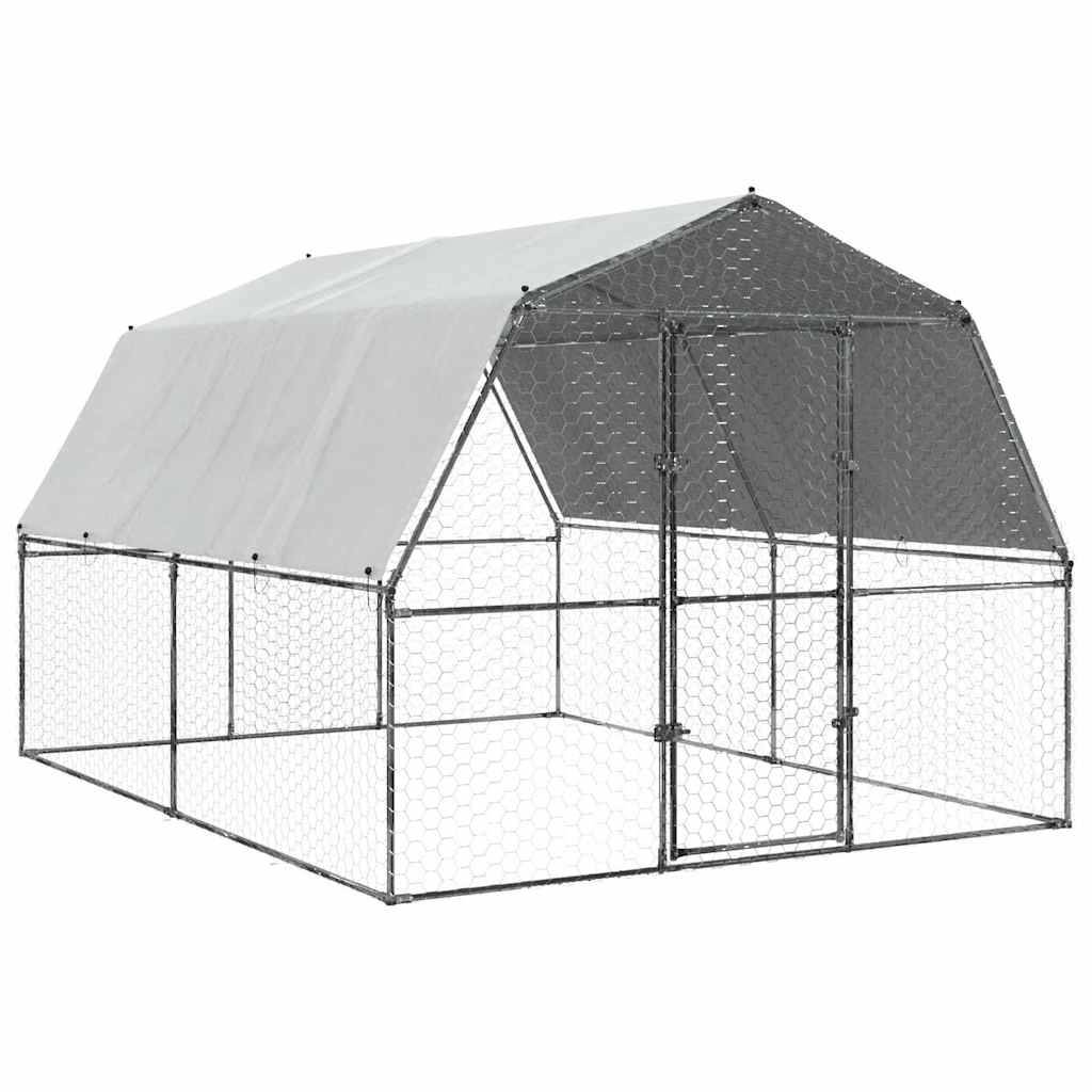 ComfortXL - Cage à Poules Grand Parc Grillagé Acier Galvanisé avec Toit et Porte Verrouillable - ComfortXL Pet Living - Image 2