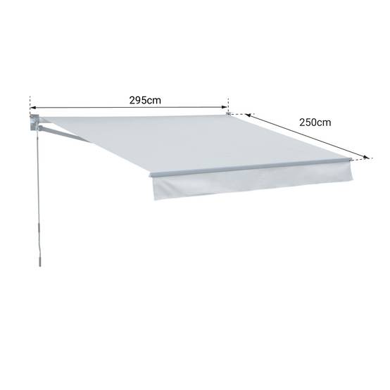 Store banne SAULE 2,95 × 2,5m - Toile beige et structure grise - HAPPY GARDEN - Image 4