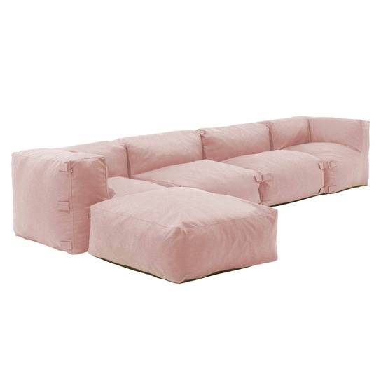 Oviala Canapé D'Angle Modulable 4 Places Gris Mixi - Mobilier Jardin Extérieur
