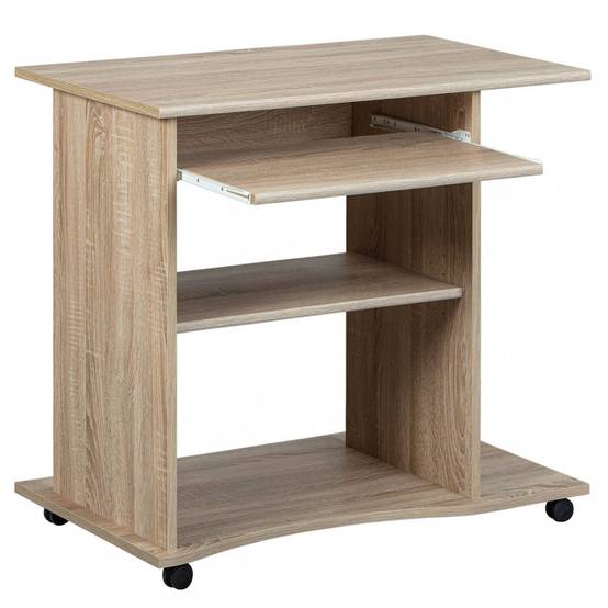 Meuble Informatique sur Roulettes Aspect Bois - LIST - Image 1