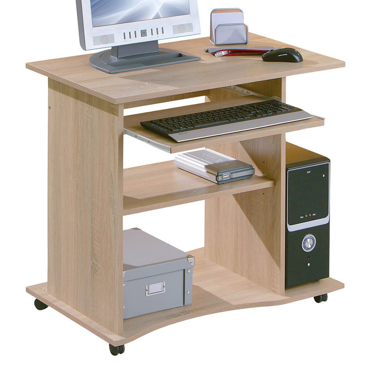 Meuble Informatique sur Roulettes Aspect Bois - LIST - Image 7