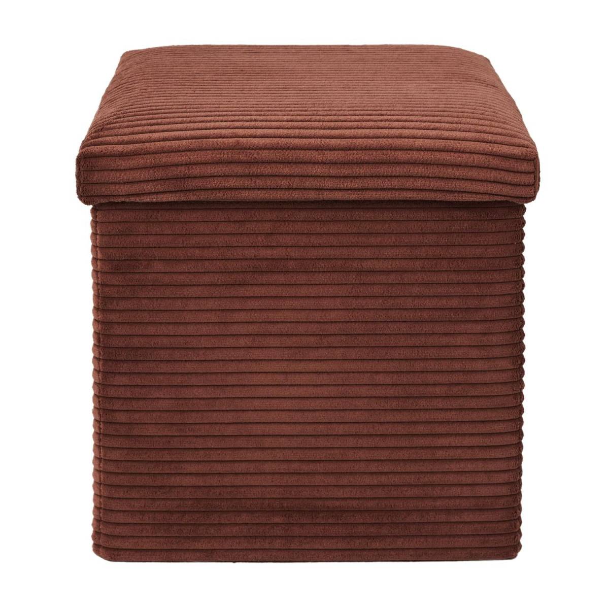 The Home Deco Factory - Pouf Coffre Pliable Côtelé "Scott" 38cm Terracotta - Image 2