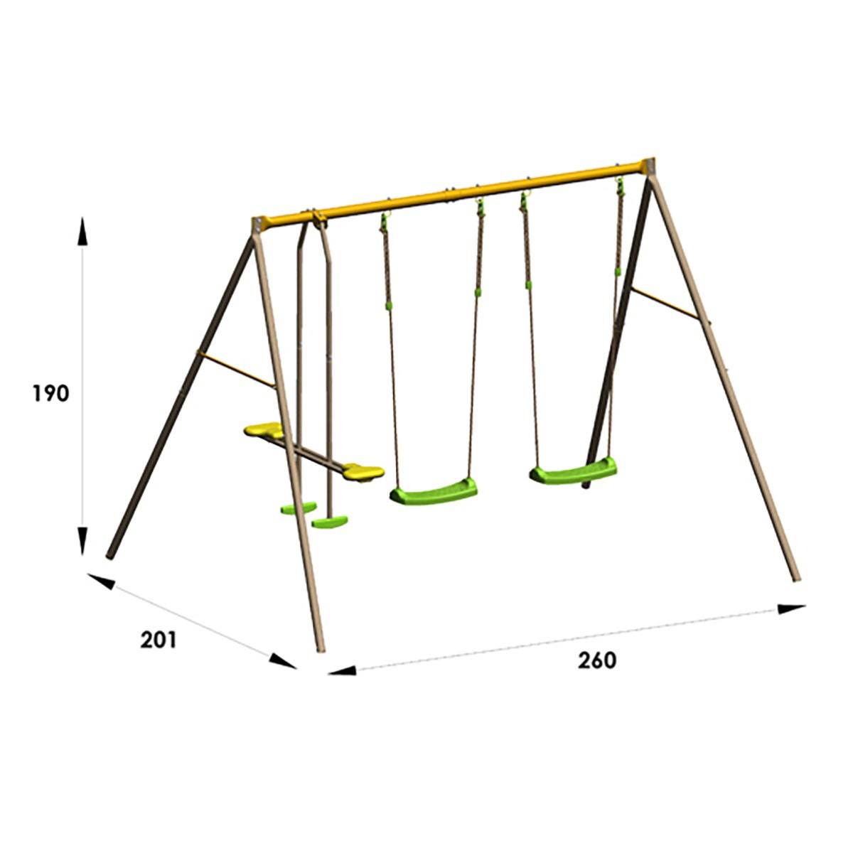 Portique métal 1,90 m Agility BRIOSO 4 enfants - Image 3