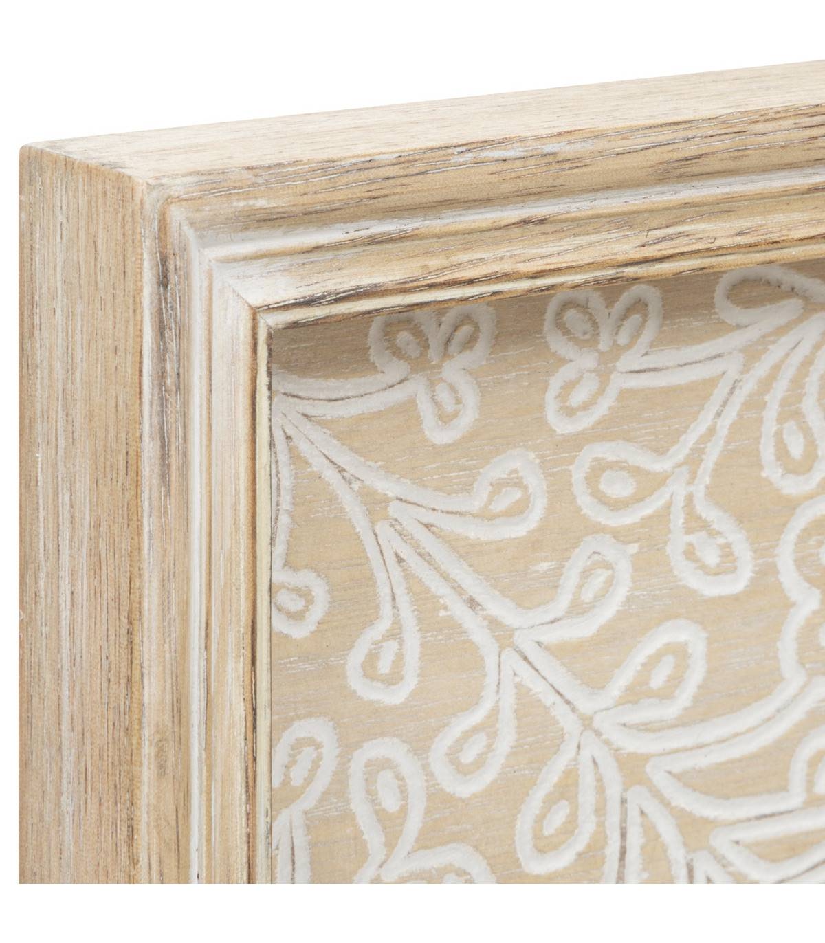 Déco murale Inspiration orientale en Bois blanchie  60 x 60 cm - Image 2
