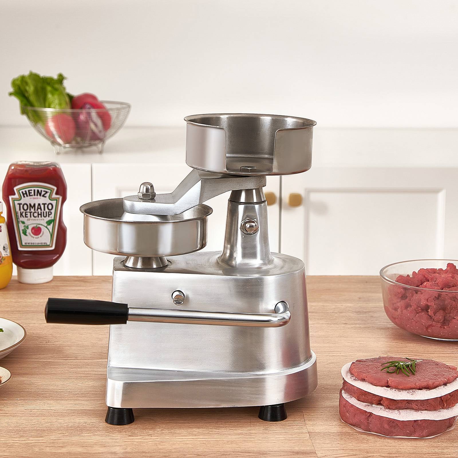 ZMREN Presse à hamburger, antiadhésive moule à hamburger, machine à hamburger avec poignée, pour hamburger faire barbecue boulettes de viande