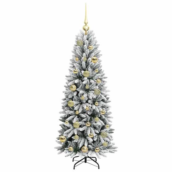 Sapin Artificiel Enneigé 120 cm avec Décorations et Lumières LED Blanc Chaud Incluses – ComfortXL Outdoor Living - Image 3