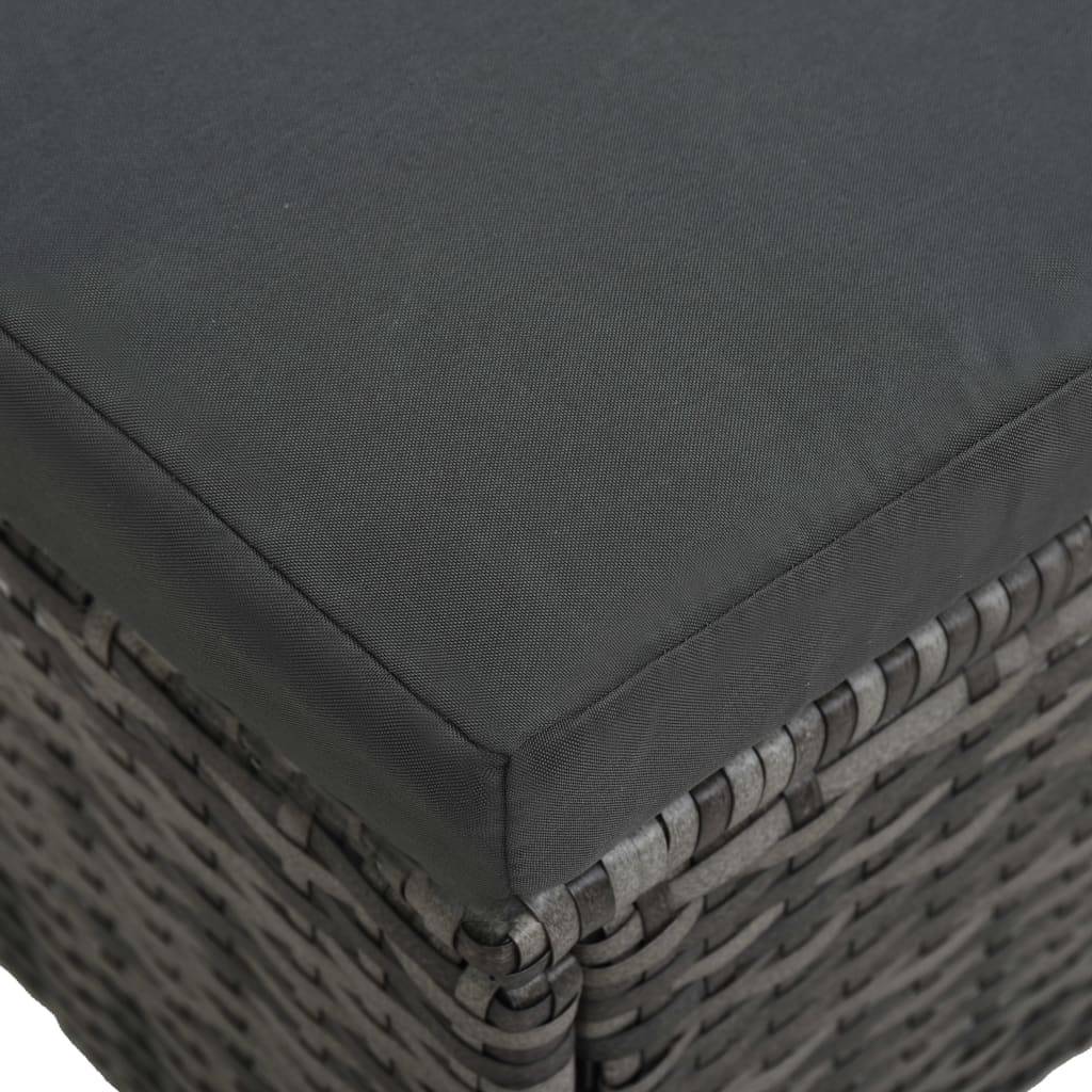 Helloshop26 - Salon de jardin meuble d'extérieur ensemble de mobilier 4 pièces avec coussins résine tressée gris - Image 8