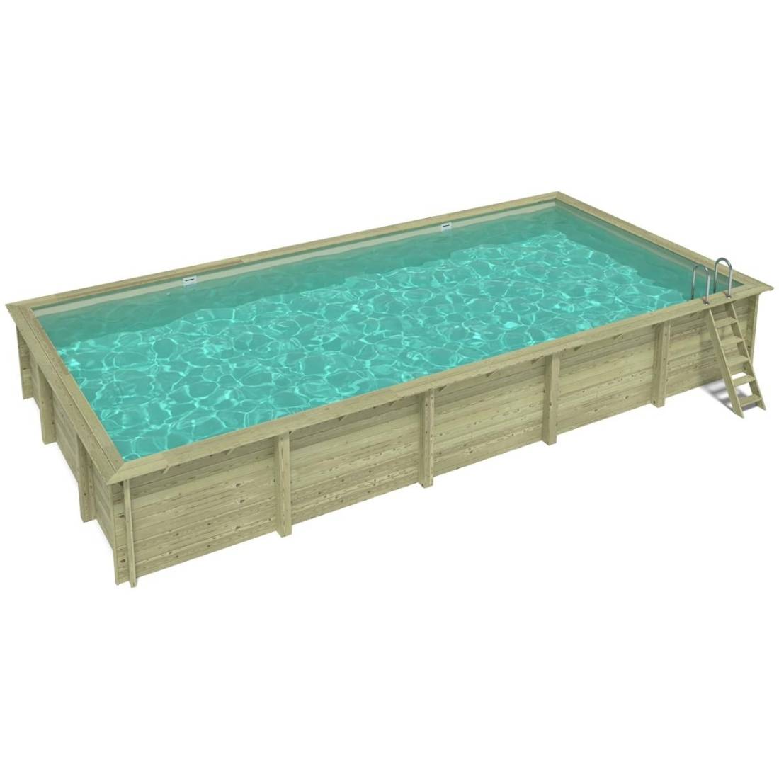 Altanka - Piscine hors sol en bois AQUA 10.2 x 5.2 - H.1.45 m, sable, fixations à sceller - BAS7310OSPI3 - ALTANKA - Image 1