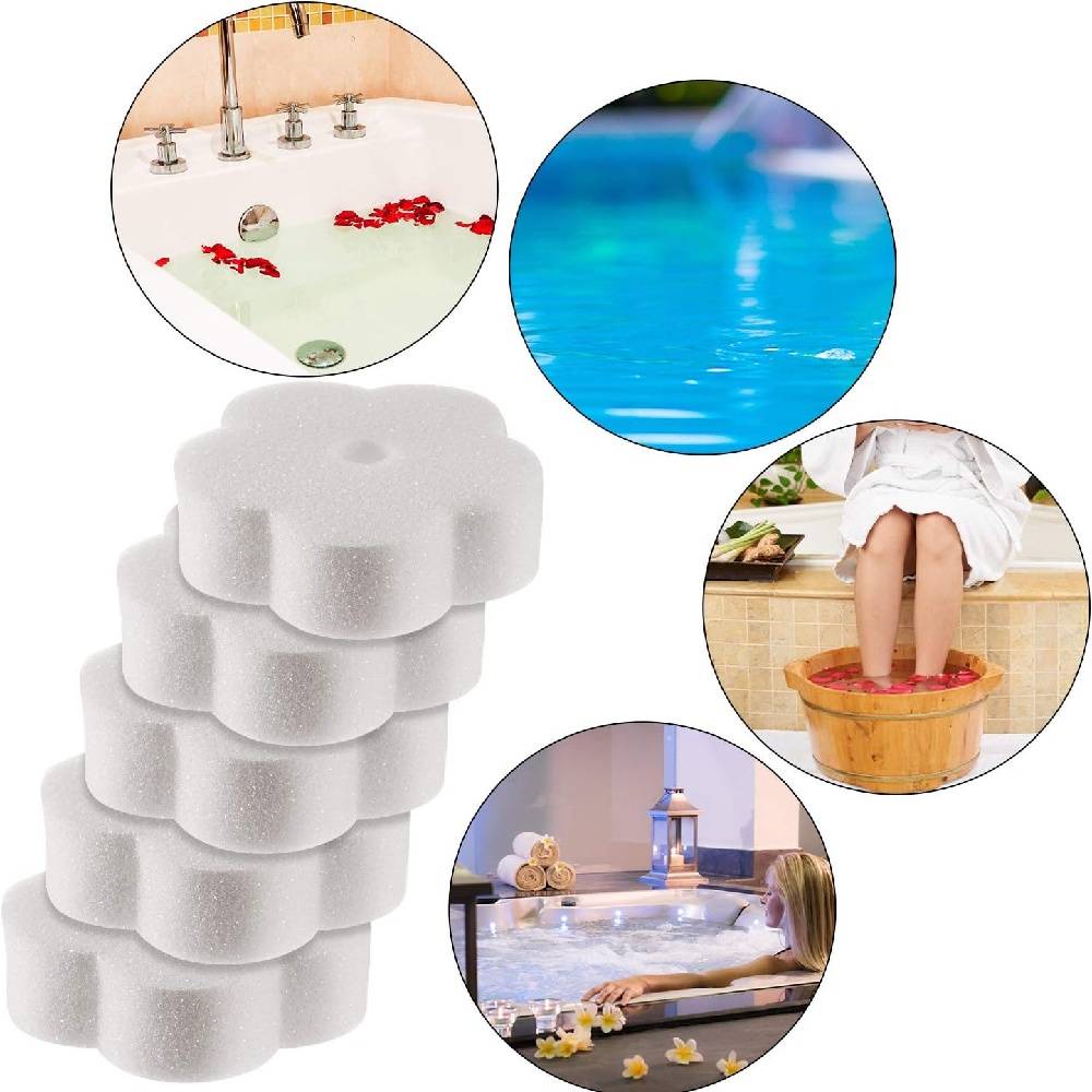 16 Pièces Éponge Fleur Absorbant Huile Piscine -IntiMeg - Image 4