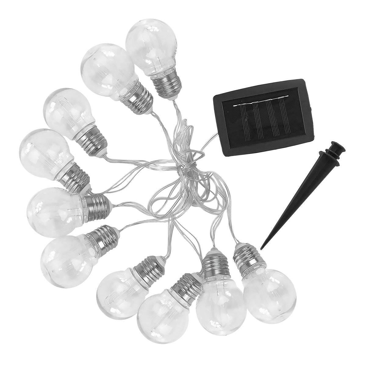 Lumisky - Guirlande solaire épurée 10 ampoules DIXY Blanc Plastique 3.8M - Image 1