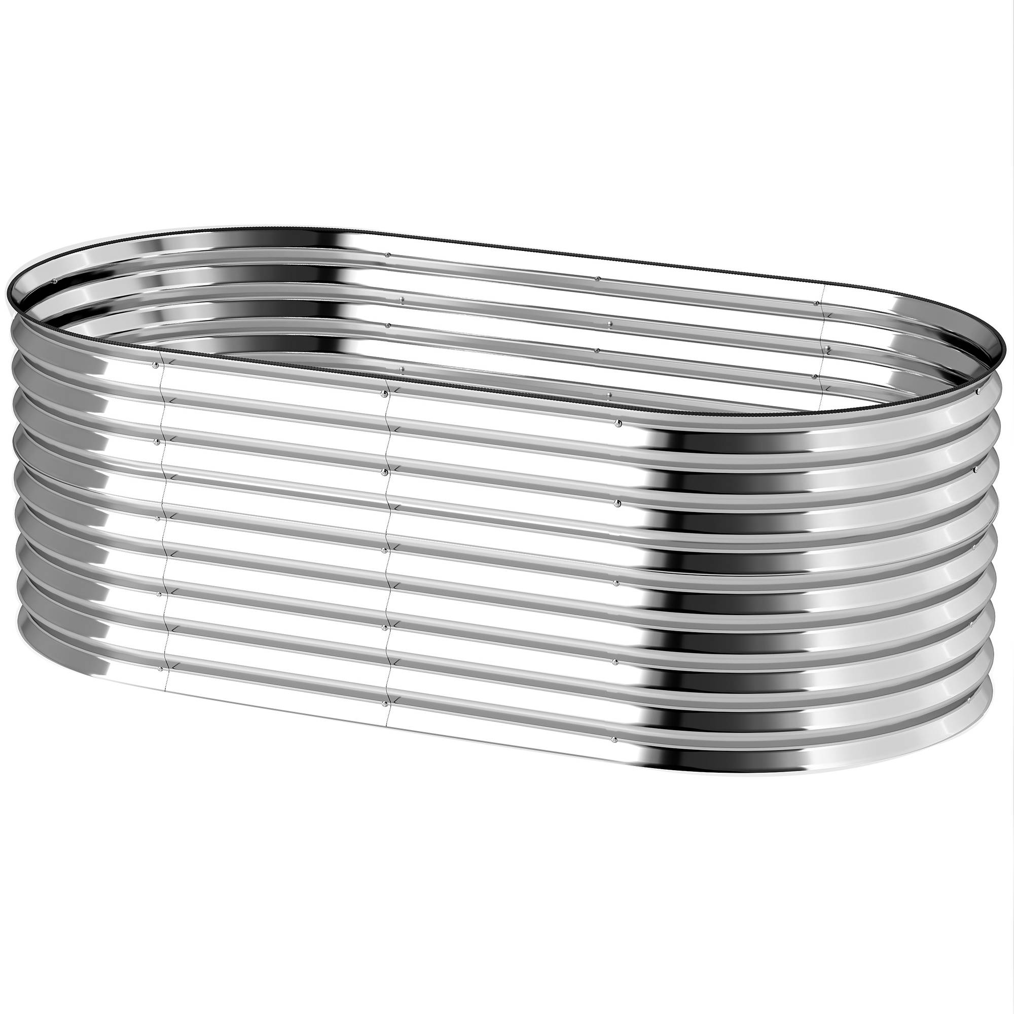 Sans Marque - Carré potager jardin surélevé résistant rouille acier galvanisé 160x80x56 cm argent - Image 2