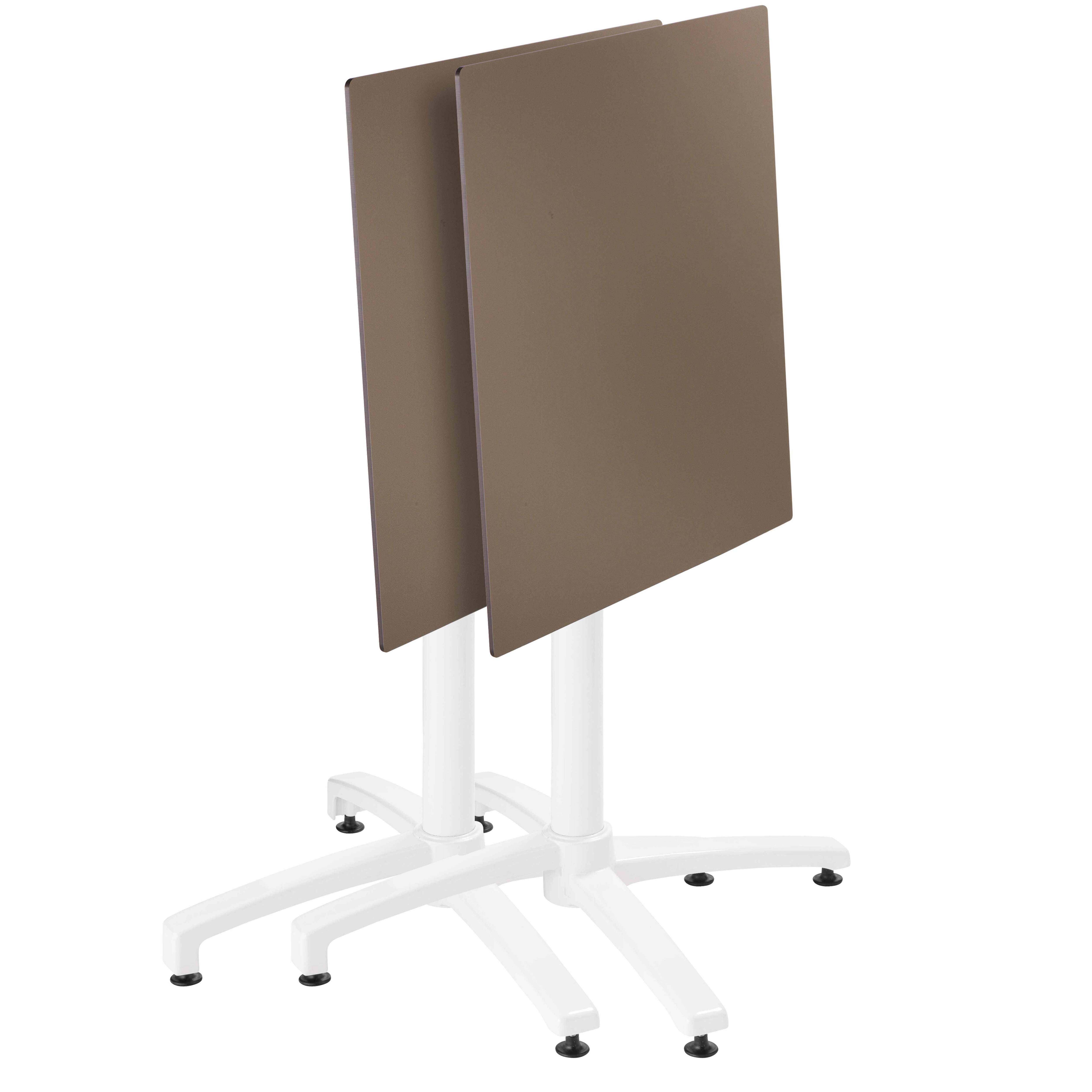 Oviala - Ensemble table 60 cm taupe et 4 chaises en métal gris - Oviala - Image 3