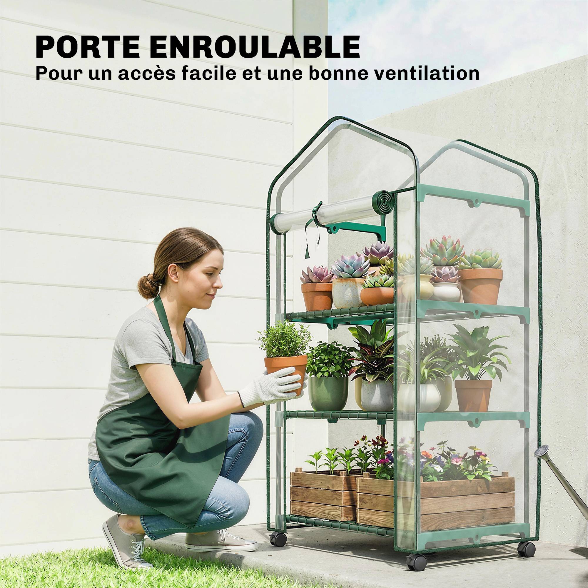 Mini Serre WELLGRO Pour 24 Plantes - Serre Intérieure Idéale Pour Semis & Boutures - 27x19x10 Cm Vert/Transparent