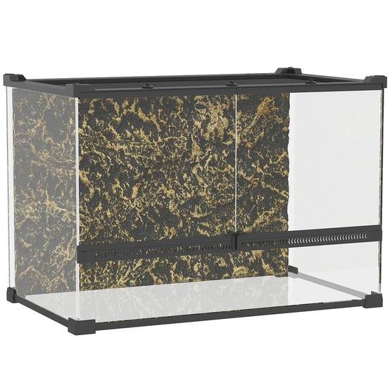 ComfortXL - Terrarium pour reptiles verre trempé et acier 50 x 30 x 35 cm noir 48 L ventilation frontale et fond étanche sécurisé - Image 10