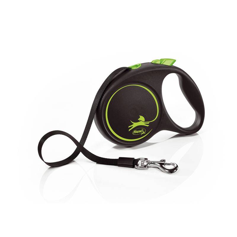 Flexi - Laisse Black Design M Tape 5m black/ green FU22T5-251-S-CG Flexi - Image 1