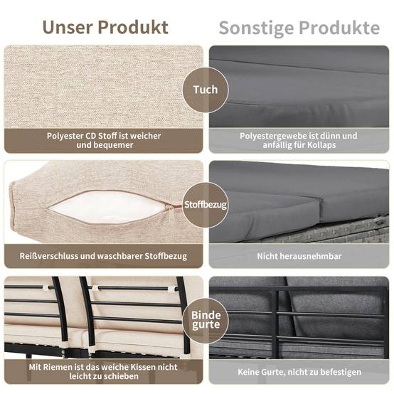 Salon de jardin modulable acier galvanisé acacia terrasse extérieur 5 à 6 places beige - ComfortXL Outdoor Living - Image 7