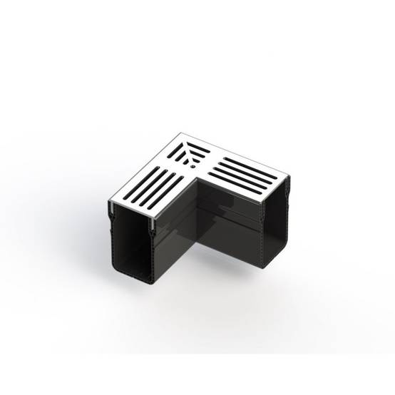 Caniveau étroit 6,5 cm Grille INOX Line - StarDrain - LINE ECO - Élément d'angle - Image 4