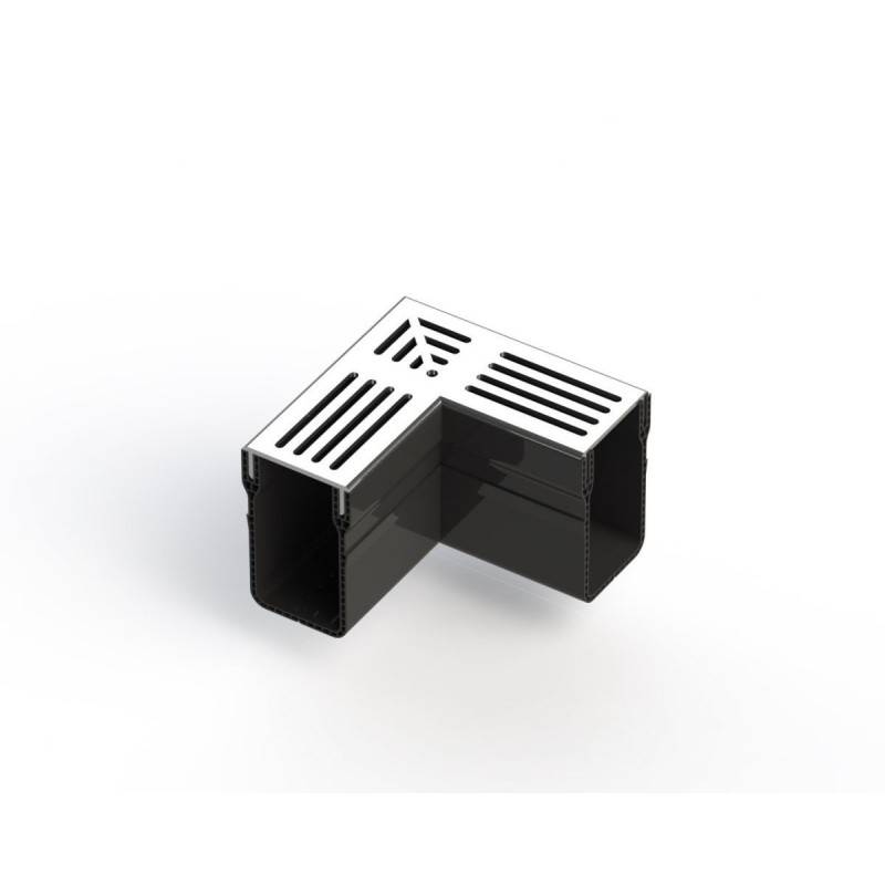 Caniveau étroit 6,5 cm Grille INOX Line - StarDrain - LINE ECO -       Élément d'angle - Image 4