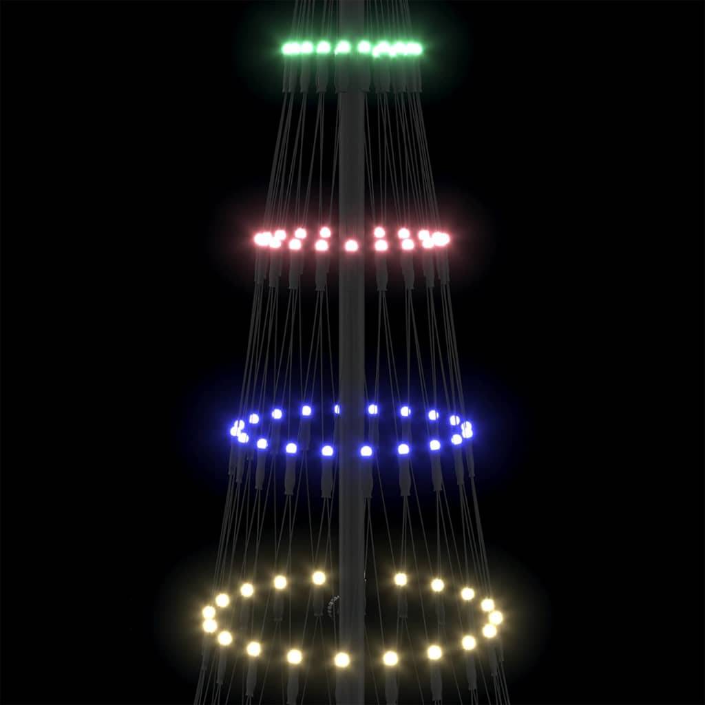 Vidaxl - Arbre de Noël LED avec 230 LED Multicolore 184,5 cm Métal vidaXL 42018782 - Image 8