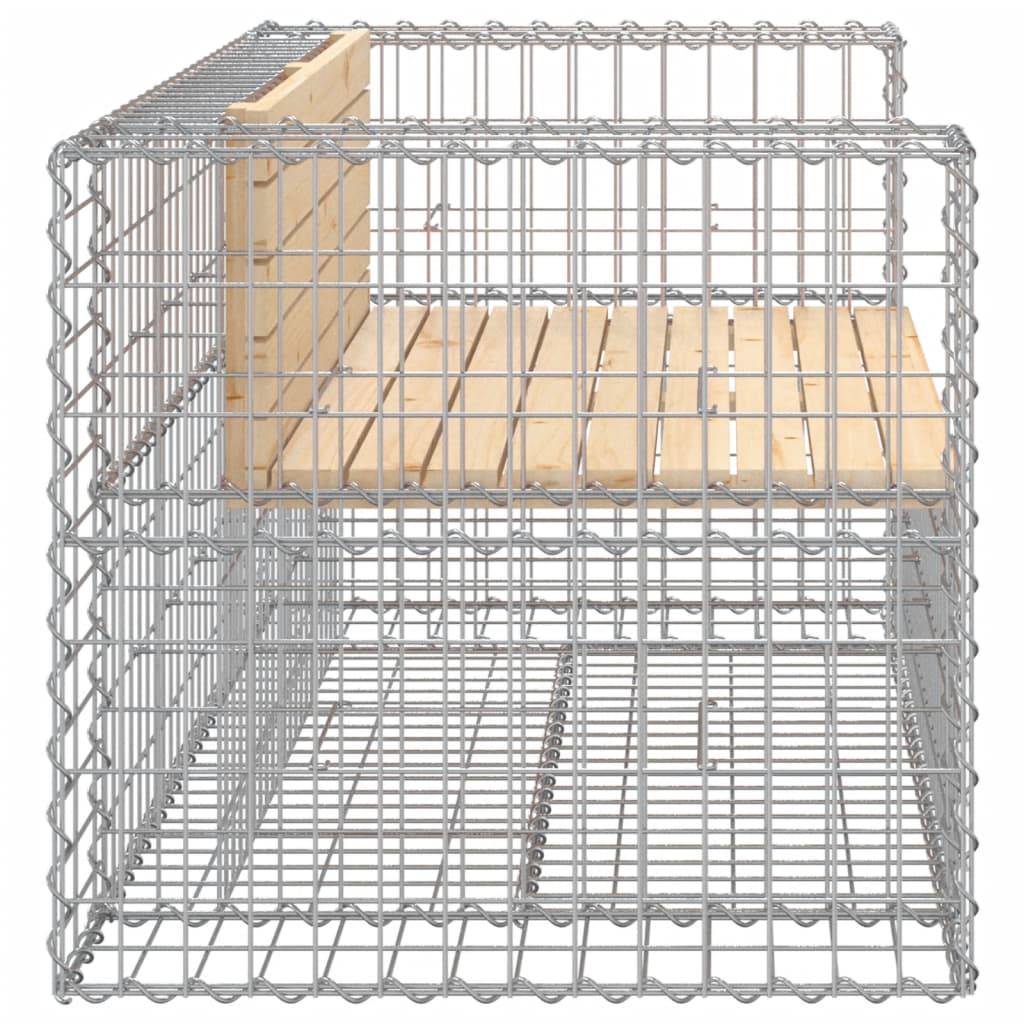 Maison Chic - Banc de jardin - Banc d'extérieur - Banquette design gabion 143x71x65,5 cm bois massif de pin - Image 4