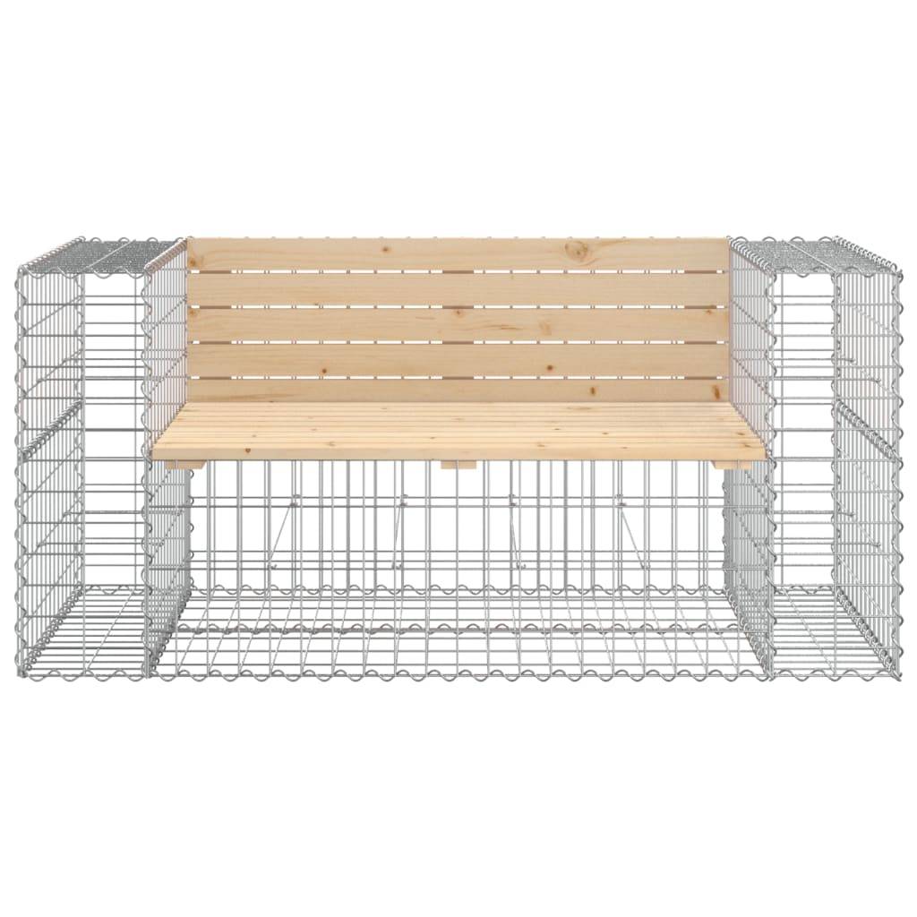 Maison Chic - Banc de jardin - Banc d'extérieur - Banquette design gabion 143x71x65,5 cm bois massif de pin - Image 3