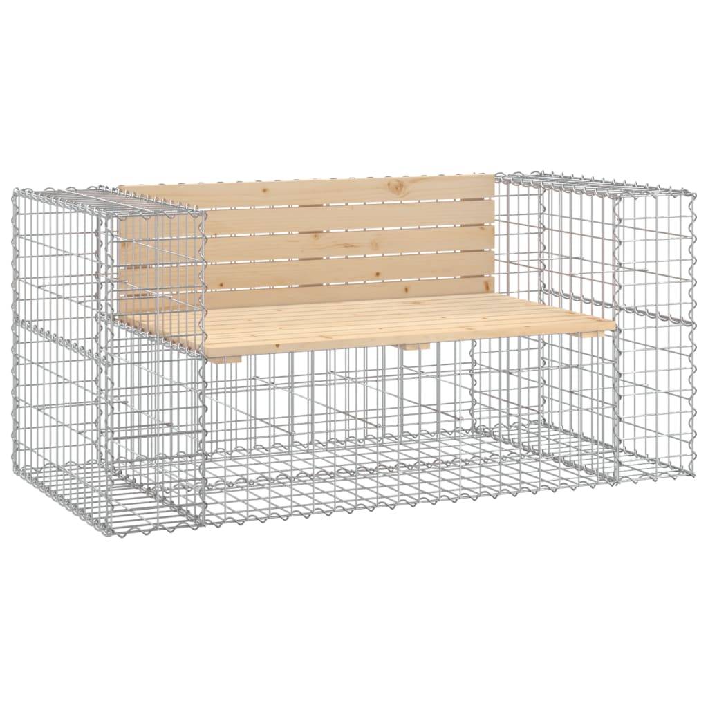 Maison Chic - Banc de jardin - Banc d'extérieur - Banquette design gabion 143x71x65,5 cm bois massif de pin - Image 1