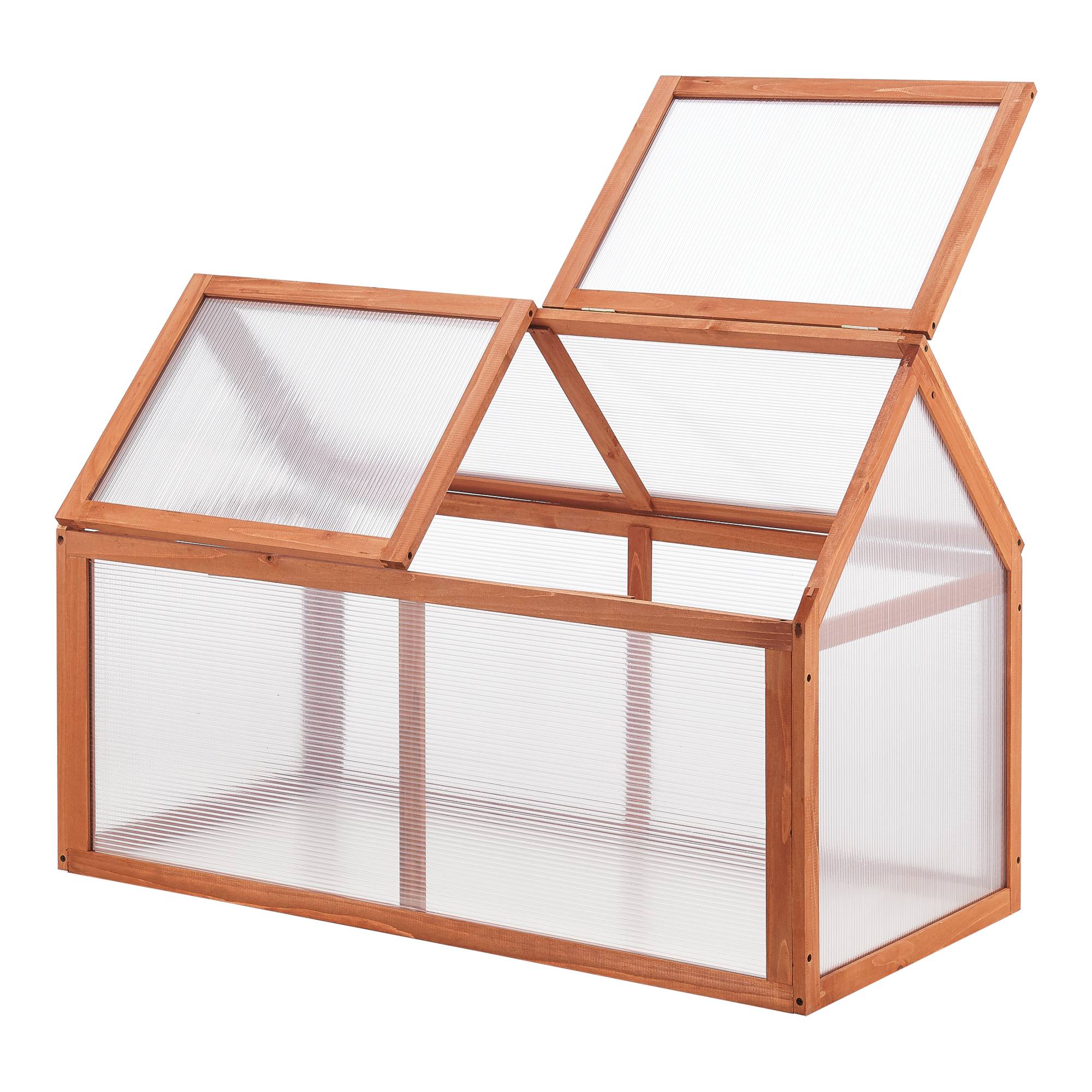 Casa.Pro - Châssis de jardin Duiven toiture relevable à 2 pans en polycarbonate et pin 100 x 55 x 41-70 cm  [casa.pro] - Image 1