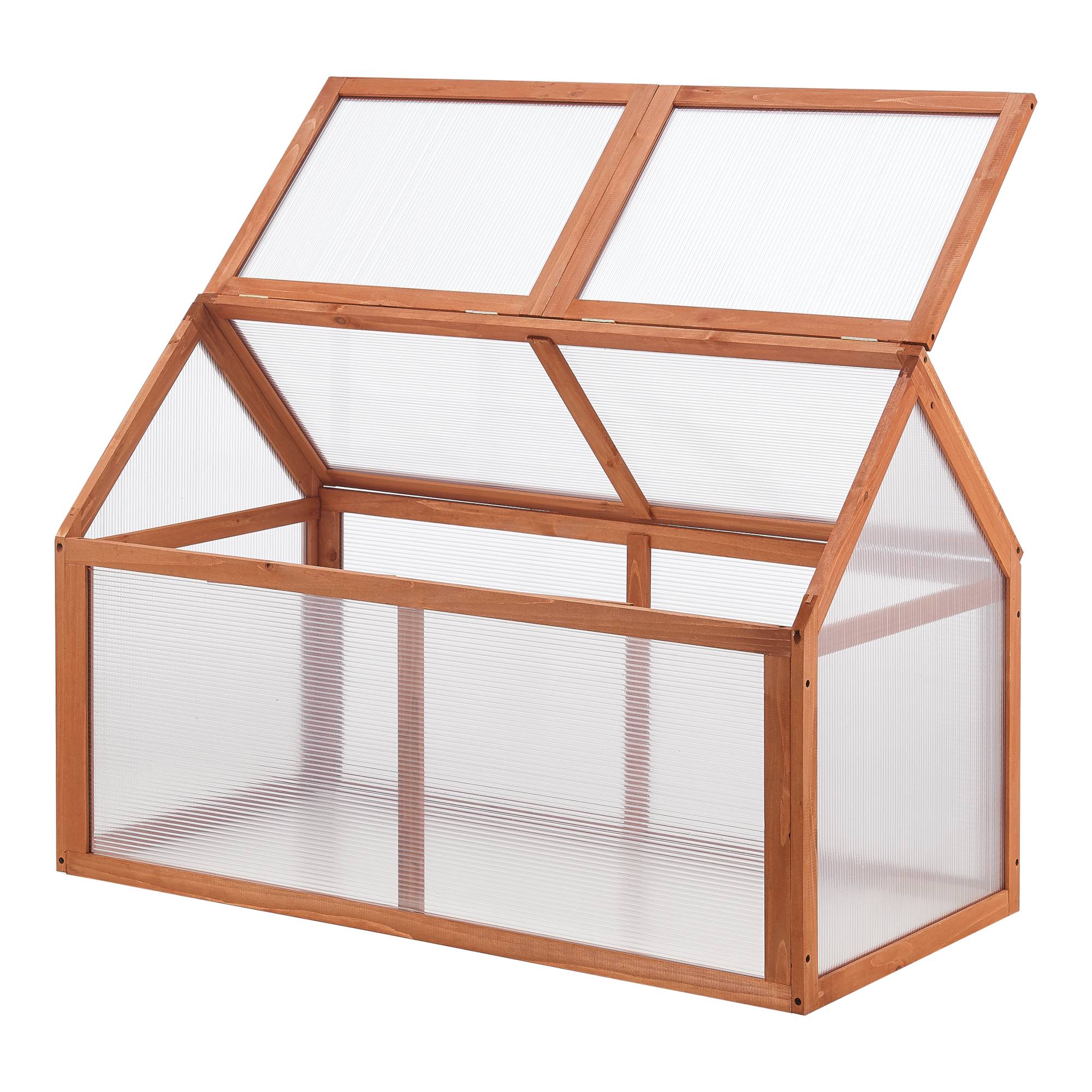 Casa.Pro - Châssis de jardin Duiven toiture relevable à 2 pans en polycarbonate et pin 100 x 55 x 41-70 cm  [casa.pro] - Image 4