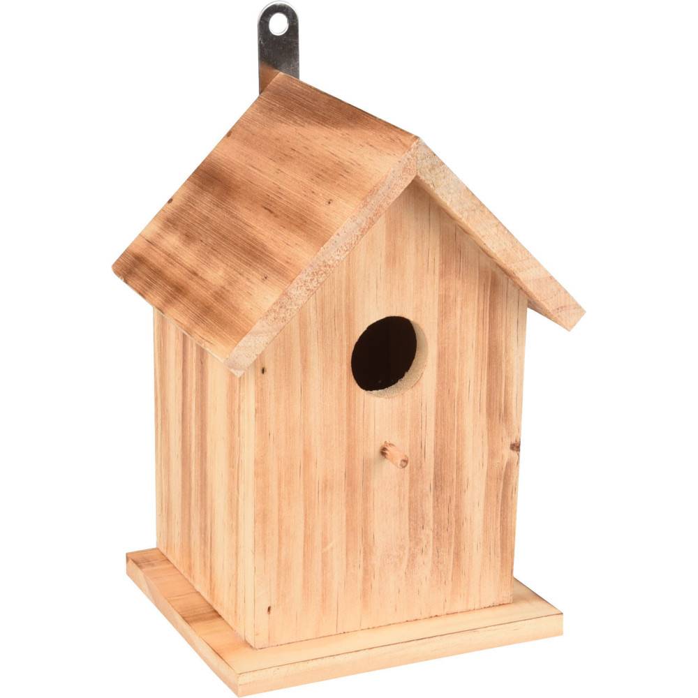 animallparadise - Nichoir pour oiseaux 15 x 12.5 x 20 cm en bois flammé nature - Image 2