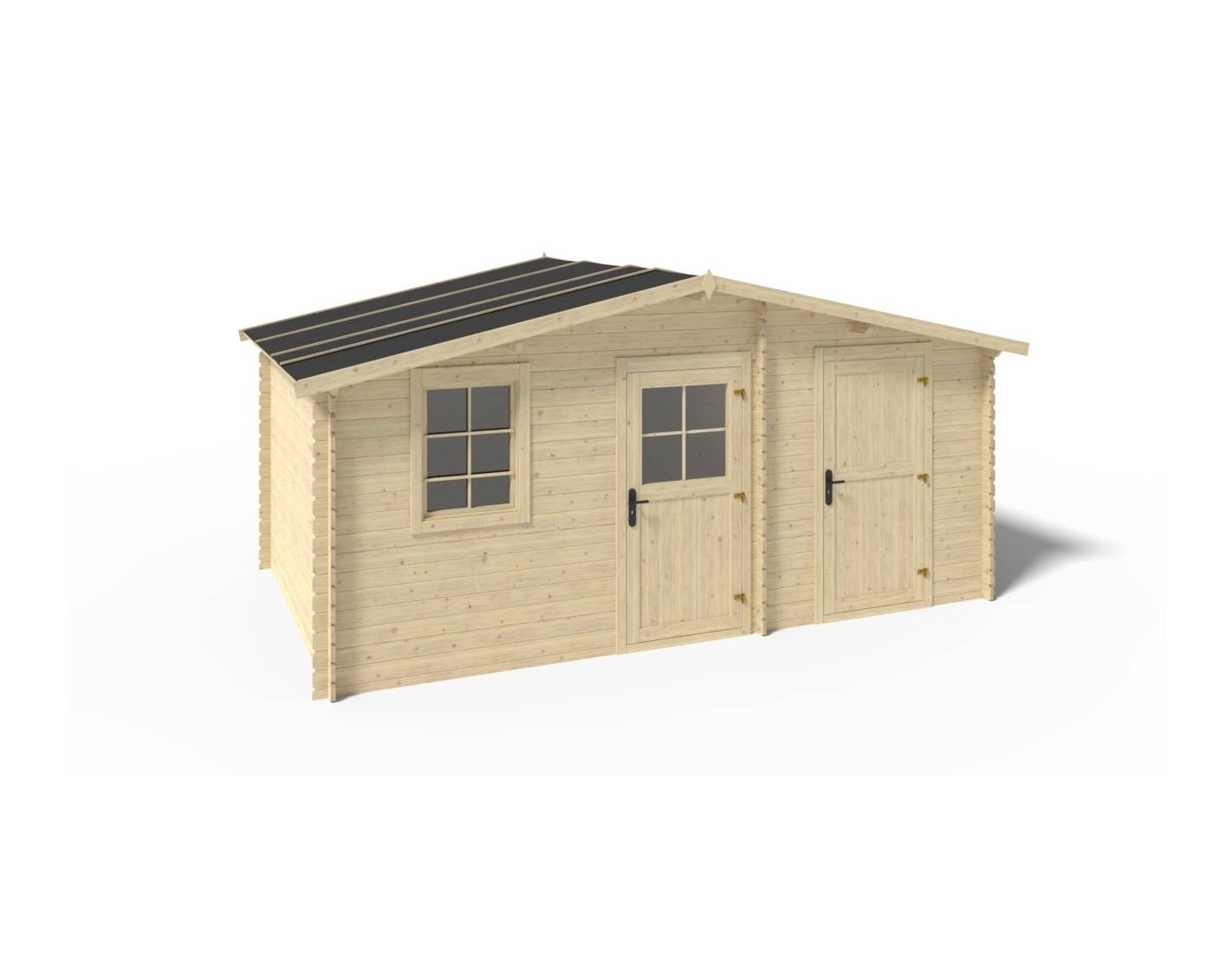 Altanka - Abri de jardin en bois - 5x3 m + terrasse avec balustrade et avant-toit en bois - 35 m2 - DOM578+DOM600+DOM601+POD04 - ALTANKA - Image 4