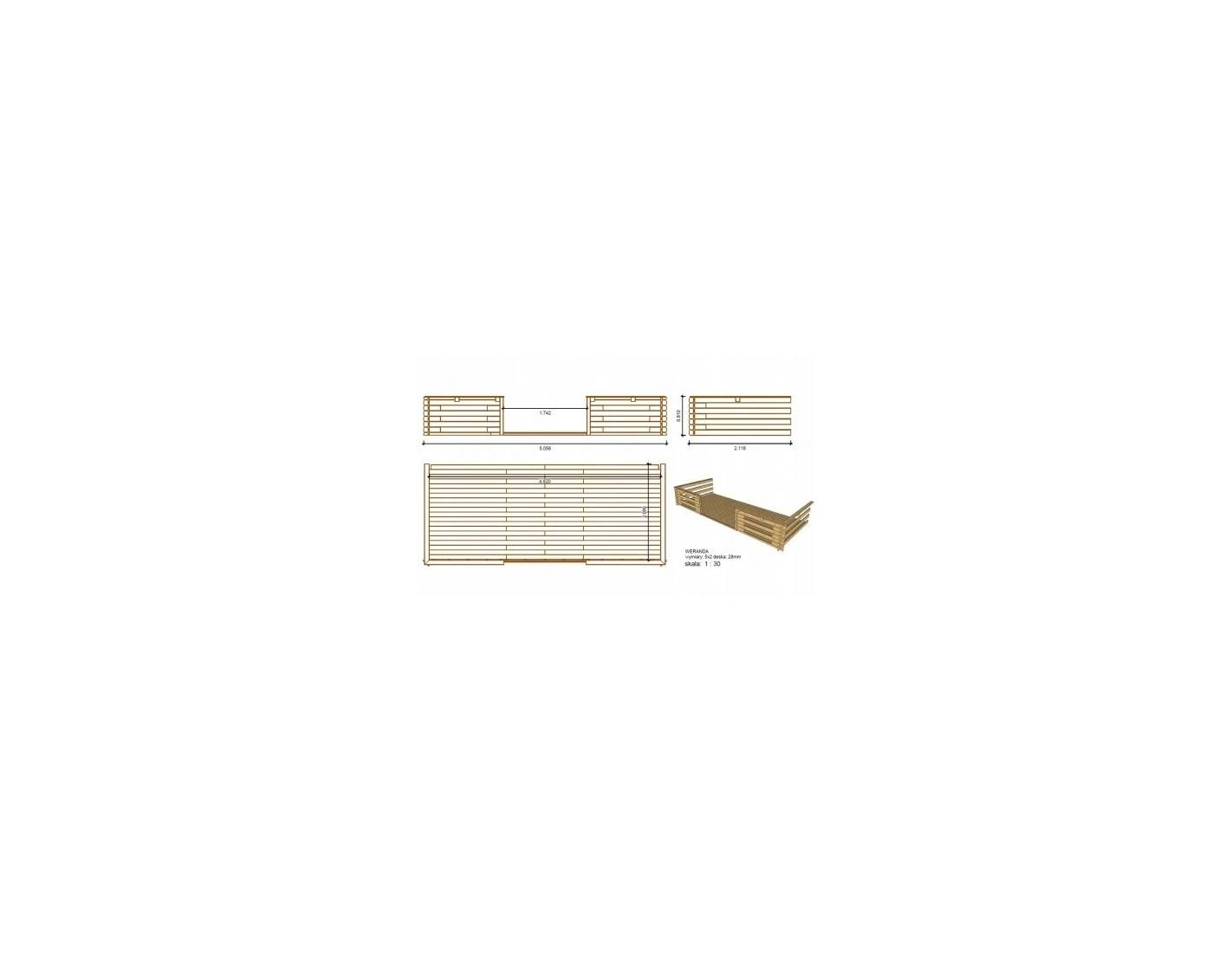 Altanka - Abri de jardin en bois - 5x3 m + terrasse avec balustrade et avant-toit en bois - 35 m2 - DOM578+DOM600+DOM601+POD04 - ALTANKA - Image 8