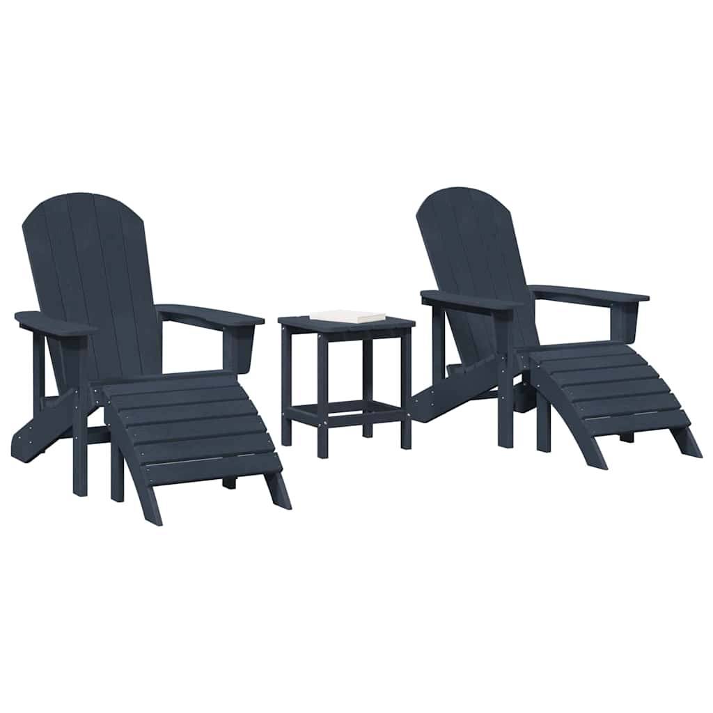 ComfortXL - Salon de Jardin Adirondack 3pcs Plastique avec Table Basse pour Balcon Bleu Marine – ComfortXL Outdoor Living - Image 3