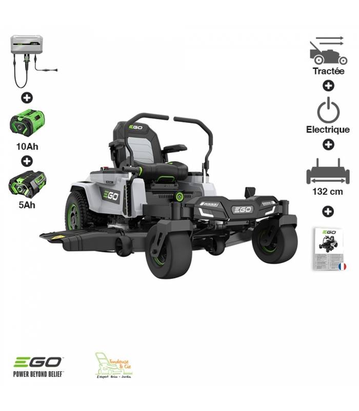 PACK tondeuse à rayon braquage zero 15Ah chargeur mural coupe 132 cm Ego ZT5201E-L - Image 1