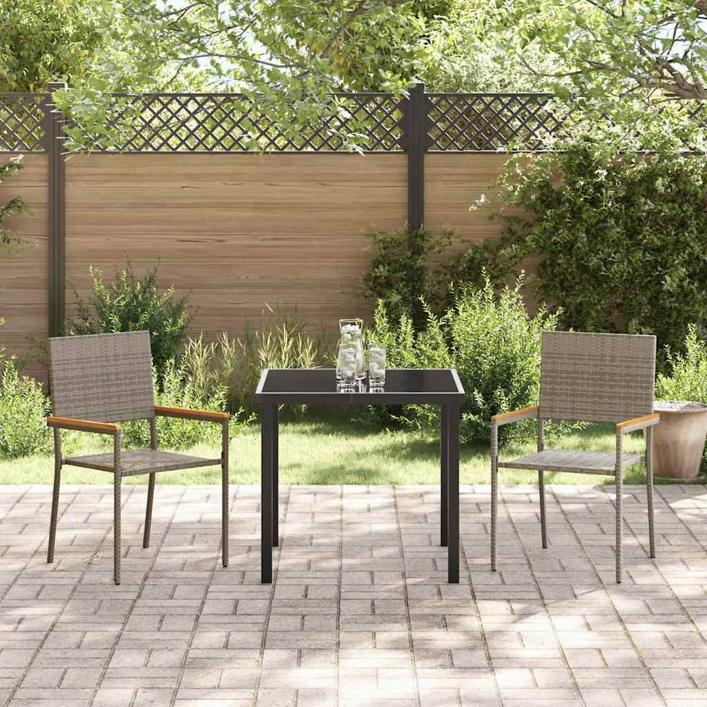 PANGIVO - Chaises empilables de jardin Gris et Marron 56 x 54 x 90 cm (2 pcs) - PANGIVO - Image 3