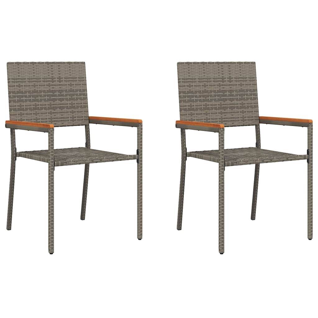 PANGIVO - Chaises empilables de jardin Gris et Marron 56 x 54 x 90 cm (2 pcs) - PANGIVO - Image 2