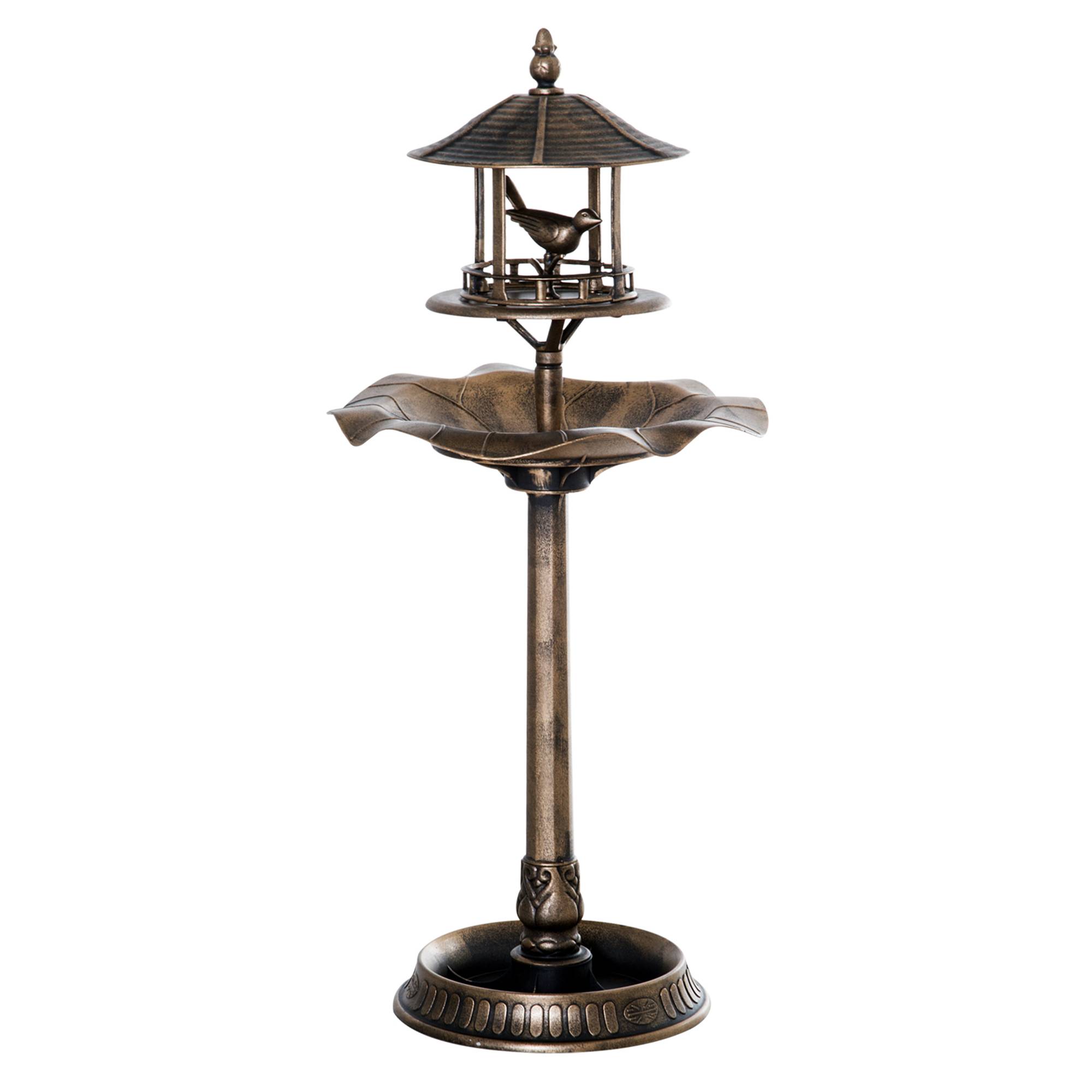 Maison Chic - Bain d'oiseaux Abreuvoir pour Oiseaux jardinière 3 en 1 Ø 50 x 113cm polypropylène bronze antique - Image 1