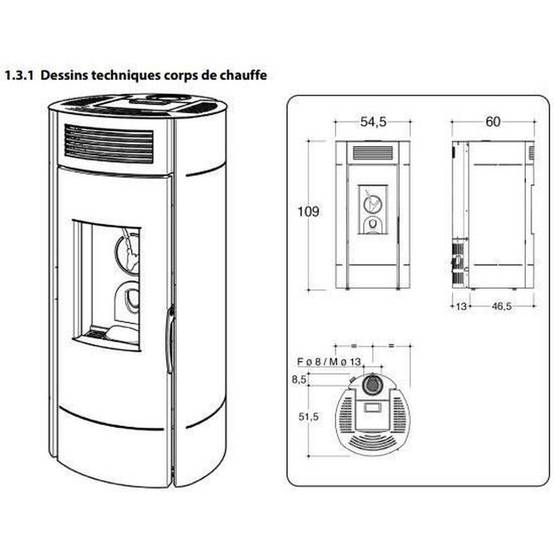 Invicta - Poêle à granulés étanche Lodi 6 6,4 kW WiFi 80/130 ventouse noir - INVICTA - Image 4
