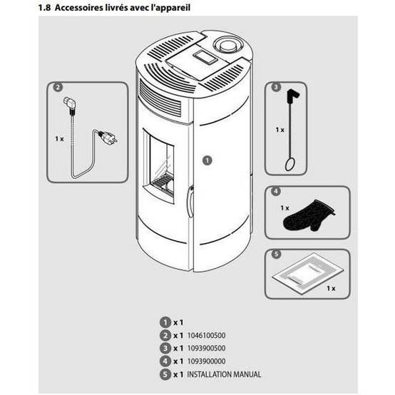 Invicta - Poêle à granulés étanche Lodi 6 6,4 kW WiFi 80/130 ventouse noir - INVICTA - Image 3
