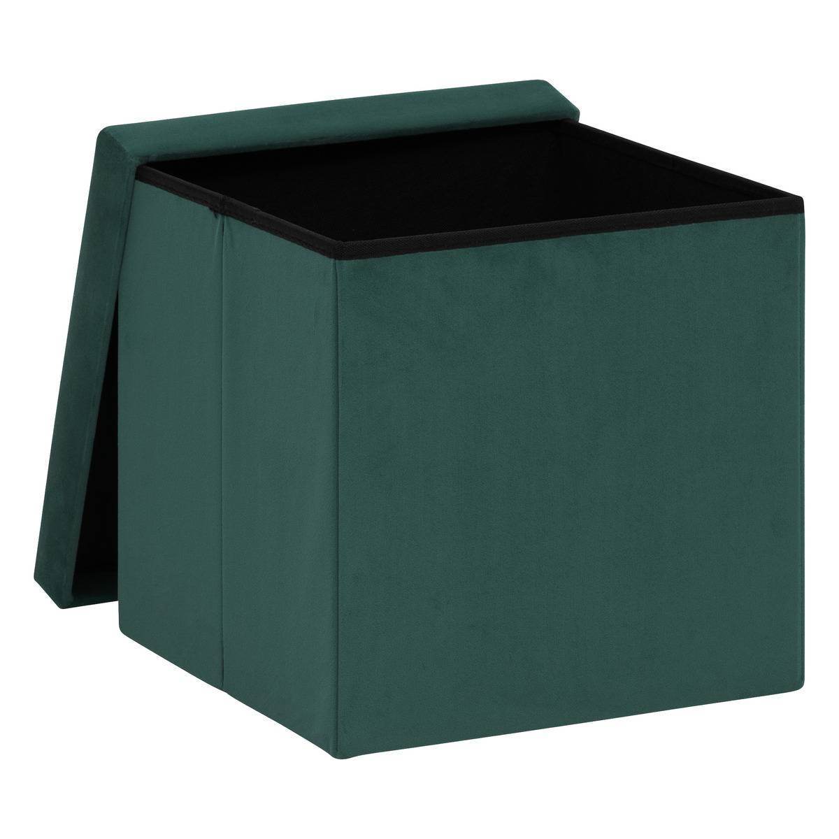 Atmosphera - Pouf pliant "Tess" 38x38cm vert cèdre - Atmosphera Créateur d'intérieur - Image 2